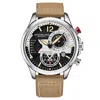 Stuhrling Original 909 Quartz 45mm Aviator In Silver