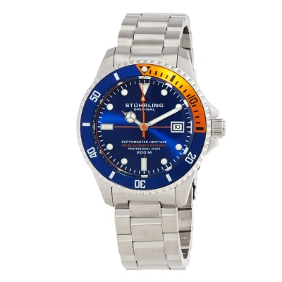 Stuhrling Original Aquadiver Automatic Blue Dial Men's Watch M13517 In Gray