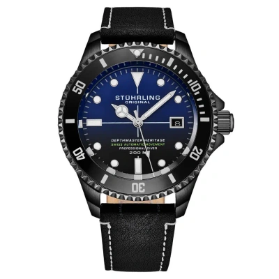 Stuhrling Original Aquadiver Automatic Blue Dial Men's Watch M17222 In Aqua / Black / Blue