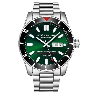Stuhrling Original Aquadiver Automatic Green Dial Men's Watch M16761 In Aqua / Green