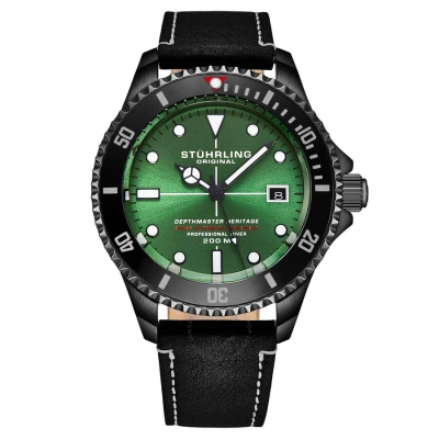 Stuhrling Original Aquadiver Automatic Green Dial Men's Watch M17221 In Aqua / Black / Green