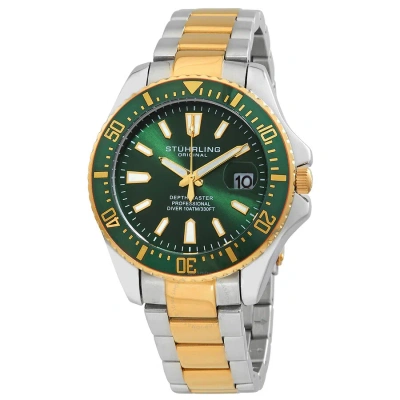 Stuhrling Original Aquadiver Green Dial Men's Watch M15765 In Metallic