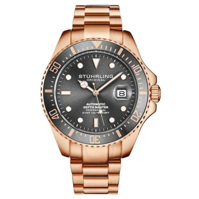Stuhrling Original Aquadiver Grey Dial Men's Watch M15723 In Gold
