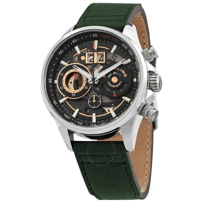 Stuhrling Original Aviator Black Dial Men's Watch M15540 In Green