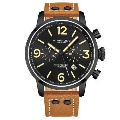 Stuhrling Original Aviator Quartz Black Dial Men's Watch M13648
