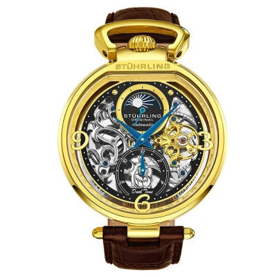 Stuhrling Original Legacy Automatic Black Dial Men's Watch M13502 In Gold