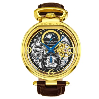 Stuhrling Original Legacy Automatic Black Dial Men's Watch M16821 In Gold