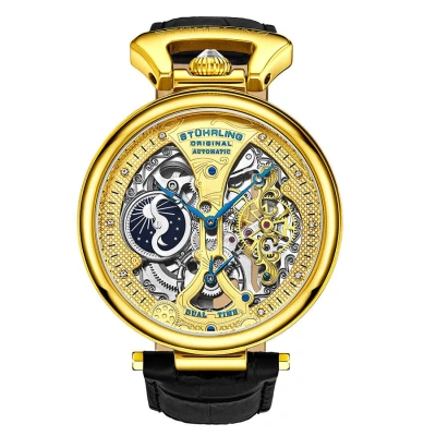 Stuhrling Original Legacy Automatic Gold Dial Men's Watch M13571 In Black / Blue / Gold / Gold Tone