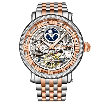 Stuhrling Original Legacy Automatic Rose Dial Two-tone Men's Watch M13565 In Two Tone  / Gold Tone / Rose / Rose Gold Tone