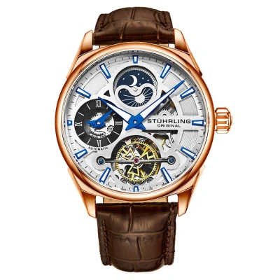 Stuhrling Original Legacy Automatic Silver Dial Men's Watch M13590 In Blue / Brown / Gold Tone / Rose / Rose Gold Tone / Silver
