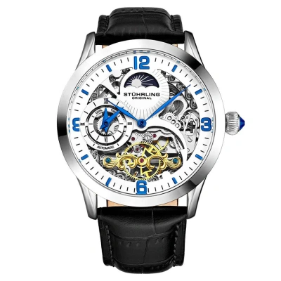 Stuhrling Original Legacy Automatic White Dial Men's Watch M13602 In Black
