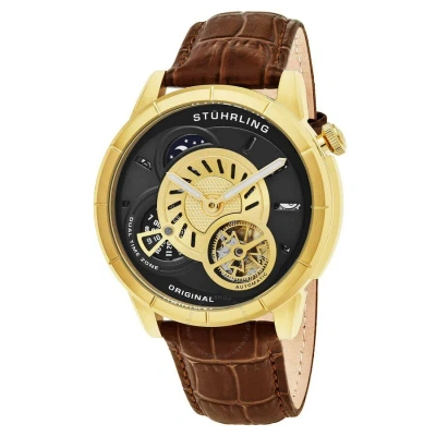 Stuhrling Original Legacy Gold-tone Dial Men's Watch M15400 In Brown