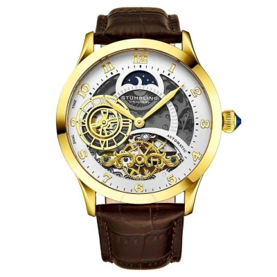 Stuhrling Original Legacy White Dial Men's Watch M15546 In Brown / Gold Tone / White / Yellow