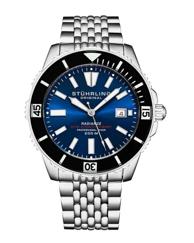 Stuhrling Original Depthmaster Automatic Blue Dial Men's Watch M16978 In Black / Blue