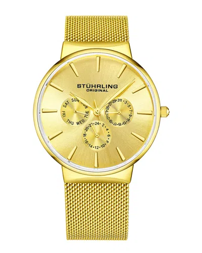 Stuhrling Original Monaco Quartz Gold Dial Men's Watch M16242 In Gold / Gold Tone / Yellow