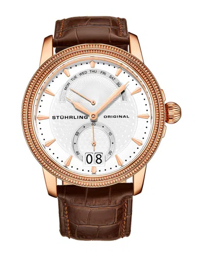 Stuhrling Original Symphony Silver-tone Dial Men's Watch M15456 In Brown / Gold Tone / Rose / Rose Gold Tone / Silver