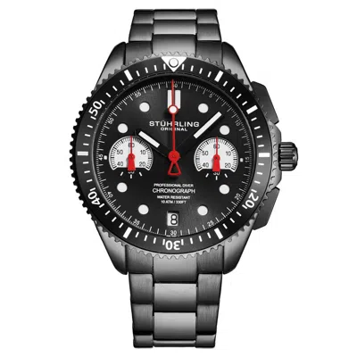 Stuhrling Original Monaco Chronograph Quartz Black Dial Men's Watch M17170