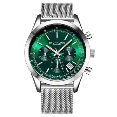 Stuhrling Original Monaco Chronograph Quartz Green Dial Men's Watch M17172