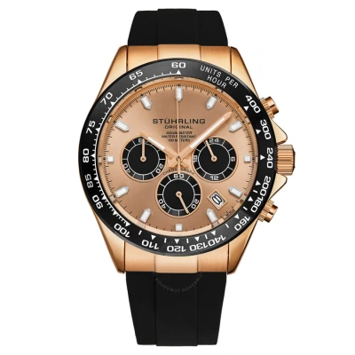Stuhrling Original Monaco Chronograph Quartz Rose Gold Dial Men's Watch M18001