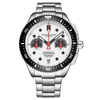 Stuhrling Original Monaco Chronograph Quartz Silver Dial Men's Watch M17090 In Metallic