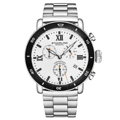 Stuhrling Original Monaco Chronograph Quartz White Dial Men's Watch M17992