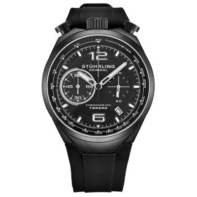 Stuhrling Original Monaco Quartz Black Dial Men's Watch M13532
