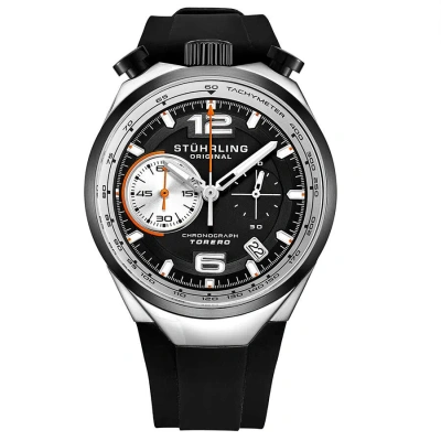 Stuhrling Original Monaco Quartz Black Dial Men's Watch M13539 In Metallic
