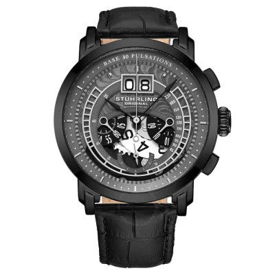 Stuhrling Original Monaco Quartz Black Dial Men's Watch M16849