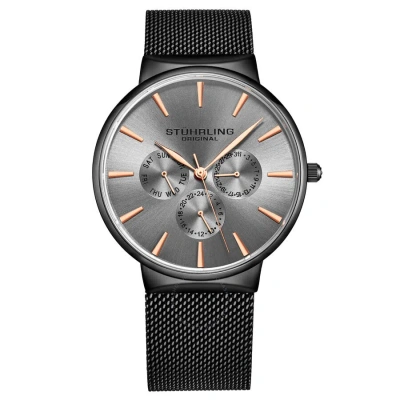 Stuhrling Original Monaco Quartz Grey Dial Men's Watch M16245 In Gold