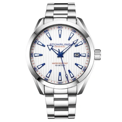 Stuhrling Original Symphony White Dial Men's Watch M15790 In Blue / White