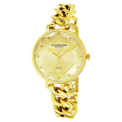 Stuhrling Original Vogue Quartz Gold Dial Ladies Watch M16800 In Gold / Gold Tone / Yellow