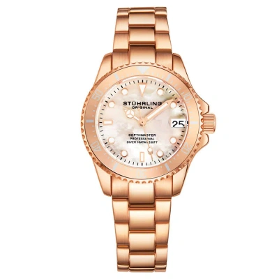 Stuhrling Original Vogue Quartz White Dial Ladies Watch M13646 In Gold Tone / Rose / Rose Gold Tone / White