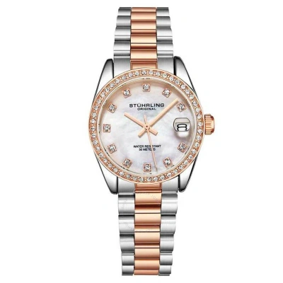 Stuhrling Original Vogue Silver-tone Dial Ladies Watch M15947 In Two Tone  / Gold Tone / Rose / Rose Gold Tone / Silver