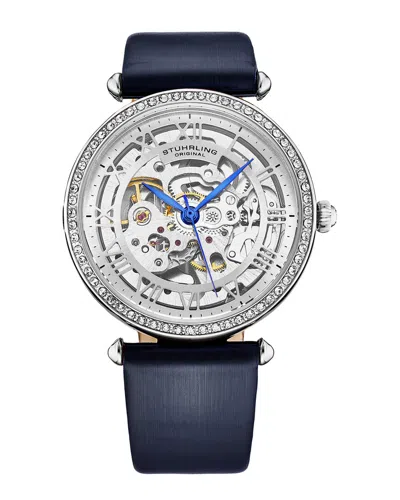 Stuhrling Original Legacy Automatic Silver Dial Ladies Watch M17195 In Blue / Silver