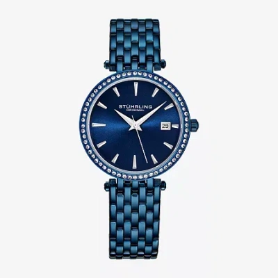 Stuhrling Womens Blue Stainless Steel Bracelet Watch 3929.3