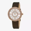 Stuhrling Womens Brown Leather Strap Watch 566 05 In Brown