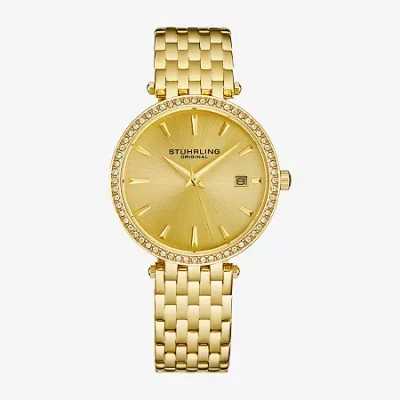 Stuhrling Womens Gold Tone Stainless Steel Bracelet Watch 3929.4
