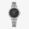 Stuhrling Womens Silver Tone Stainless Steel Bracelet Watch 3988 1 In Black