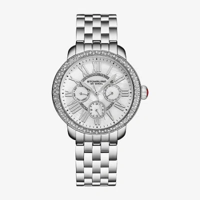 Stuhrling Womens Silver Tone Stainless Steel Bracelet Watch 4081.1 In Metallic