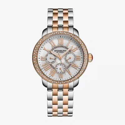 Stuhrling Womens Two Tone Stainless Steel Bracelet Watch 4081.3 In Metallic