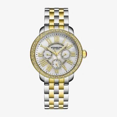 Stuhrling Womens Two Tone Stainless Steel Bracelet Watch 4081.4 In Multi