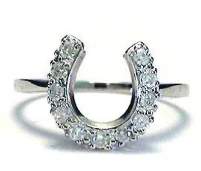Pre-owned Stuller Inc Horseshoe Ring Ladies 14k White Or Yellow Gold With .25 Ct Diamonds Si2 G/h In White/colorless