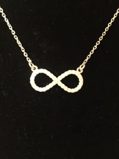 Pre-owned Stuller Inc Infinity Diamond Necklace .20 Ct. Si2 G/h 14k White Gold 16" 1/5 Ct.