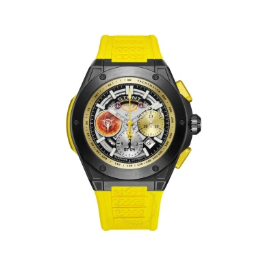 Stunt The Planetarium Chronograph Tachymeter Yellow Dial Men's Watch St-04 Byy In Black / Yellow