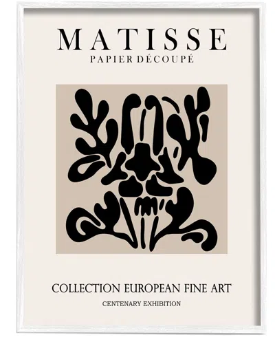 STUPELL ABSTRACT CONTEMPORARY BLACK FLORAL DESIGN MATISSE TYPOGRAPHY BY ROS RUSEVA WALL ART