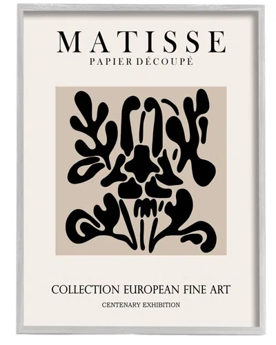 STUPELL ABSTRACT CONTEMPORARY BLACK FLORAL DESIGN MATISSE TYPOGRAPHY BY ROS RUSEVA WALL ART