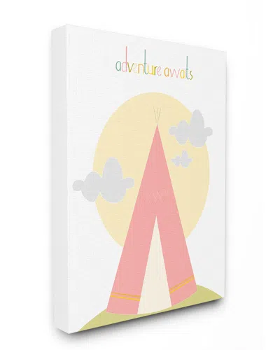 Stupell Adventure Awaits Tee Pee In Pink By Karen Zukowski (finny And Zook) Canvas Art In Multi
