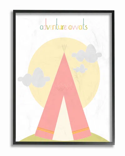 Stupell Adventure Awaits Tee Pee In Pink By Karen Zukowski (finny And Zook) Framed Art