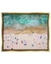 Stupell Aerial Summer Beach Umbrellas Framed Floater Canvas Wall Art By Jeff Poe Photography