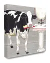 Stupell Bath Time For Cows At Sink Red Black And Greypainting